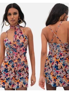 NWT For Love & Lemons Brooklyn Mini Dress large floral